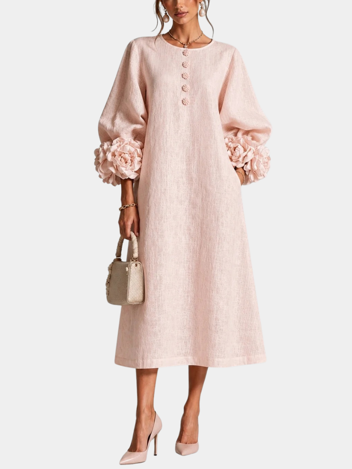 CHARLOTTE AVALON | ROSETTE CUFF MIDI DRESS FOR WOMAN