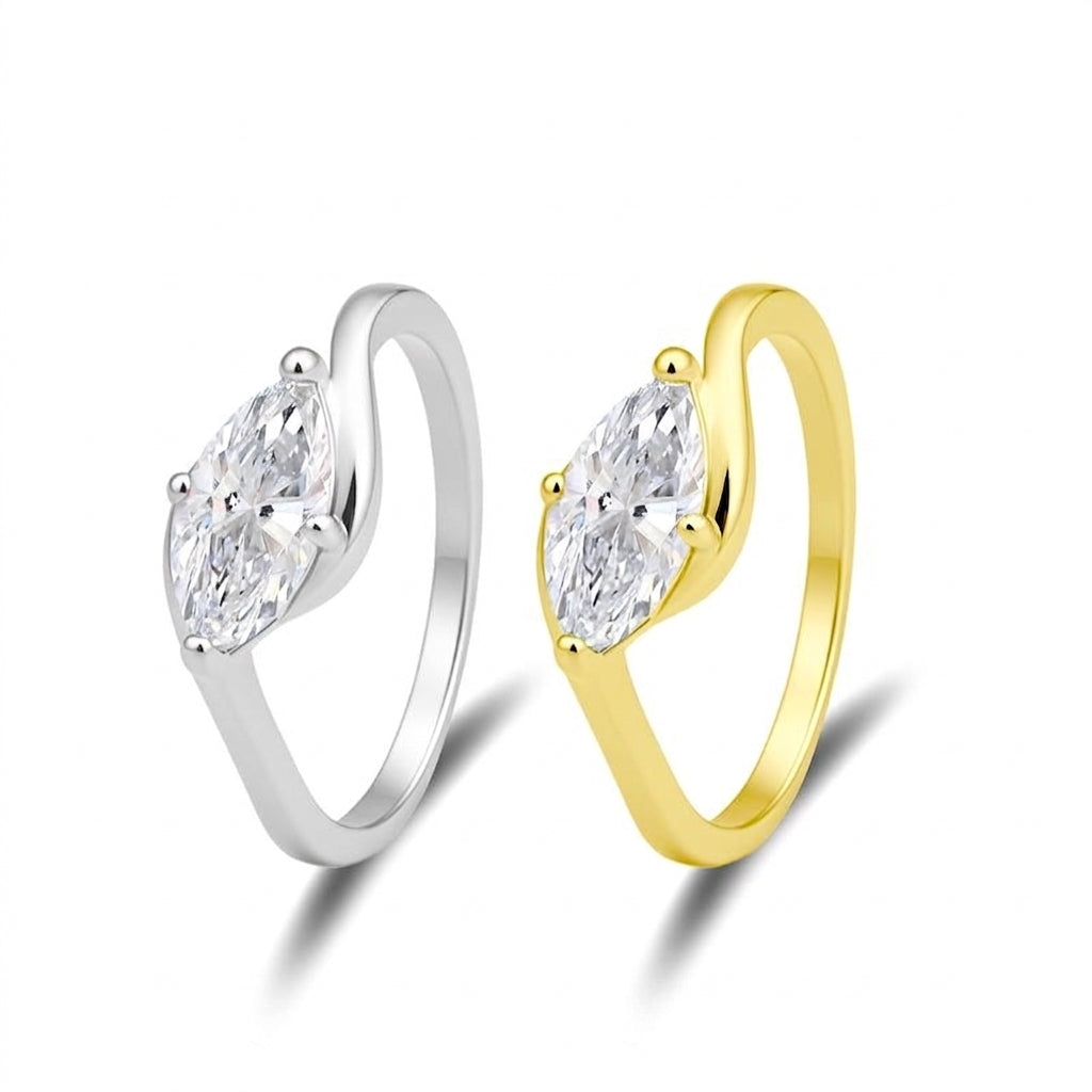 Marquise Cut Crossover Ring — product detail