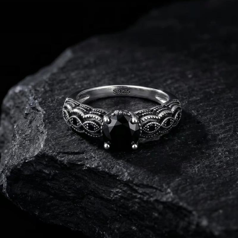 Vintage Black Obsidian Ring — product detail
