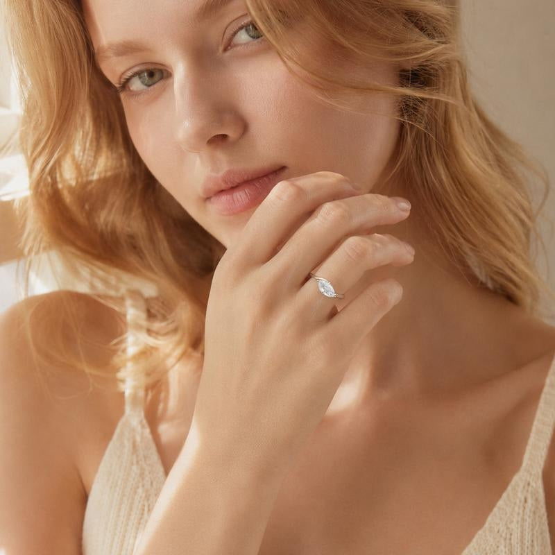 Marquise Cut Crossover Ring — product detail