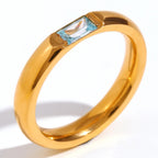 18k Baguette Cut Birthstone Ring — product detail