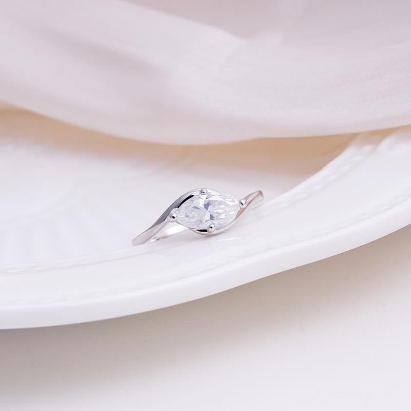 Marquise Cut Crossover Ring — product detail