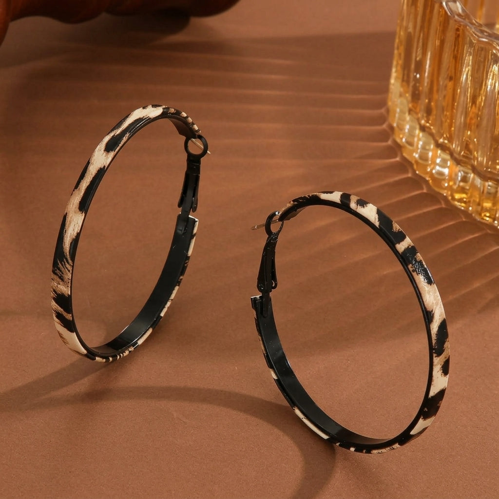 Bold Leopard Print Hoop Earrings — product detail
