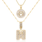2pc 14k Sparkling Letter Initial Necklaces — product detail