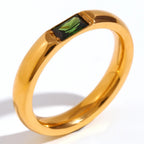 18k Baguette Cut Birthstone Ring — product detail
