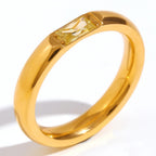 18k Baguette Cut Birthstone Ring — product detail