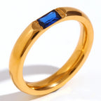 18k Baguette Cut Birthstone Ring — product detail