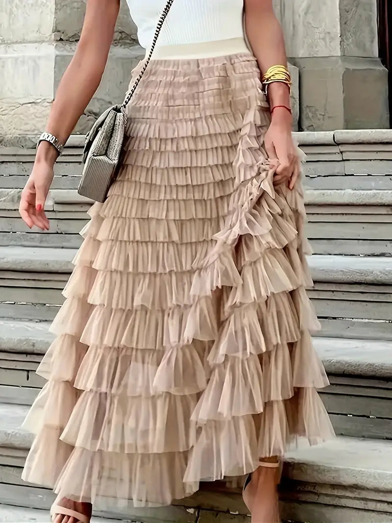 Cascade Layered Hem Skirt