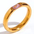 18k Baguette Cut Birthstone Ring — product detail