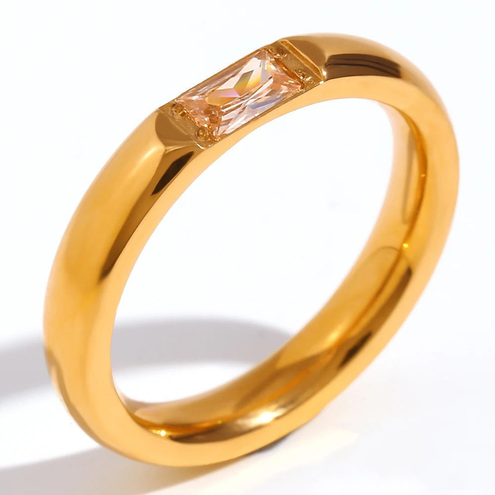 18k Baguette Cut Birthstone Ring — product detail