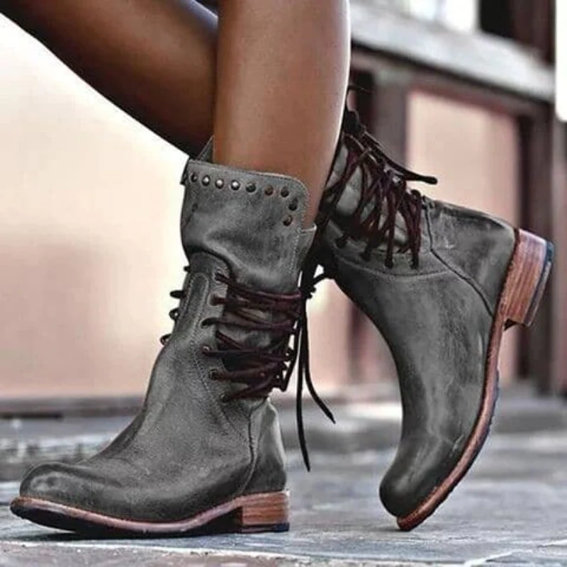 Cathlyn | Vintage Lace-Up Boots
