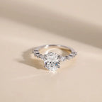 S925 3CT Elegant Oval Set Moissanite Accented Band Ring — product detail