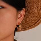 14k Dainty Textured Spiral Hoop Earrings — product detail