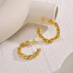 14k Dainty Textured Spiral Hoop Earrings — product detail