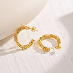 14k Dainty Textured Spiral Hoop Earrings — product detail