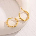 14k Deluxe Textured Spiral Hoop Earrings — product detail