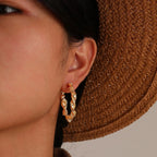 14k Deluxe Textured Spiral Hoop Earrings — product detail