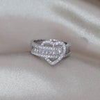 14k Lovers Loop Sparkling Heart Ring — product detail