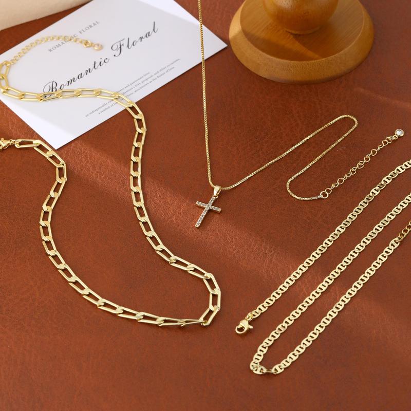 3pc 14k Layered Cross Necklace Stack — product detail