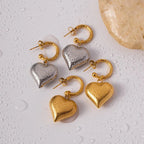 18k Dainty Heart Hoops Earrings — product detail