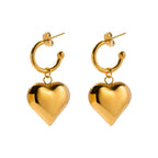 18k Dainty Heart Hoops Earrings — product detail