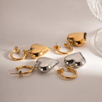 18k Dainty Heart Hoops Earrings — product detail