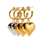 18k Dainty Heart Hoops Earrings — product detail