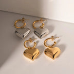 18k Dainty Heart Hoops Earrings — product detail