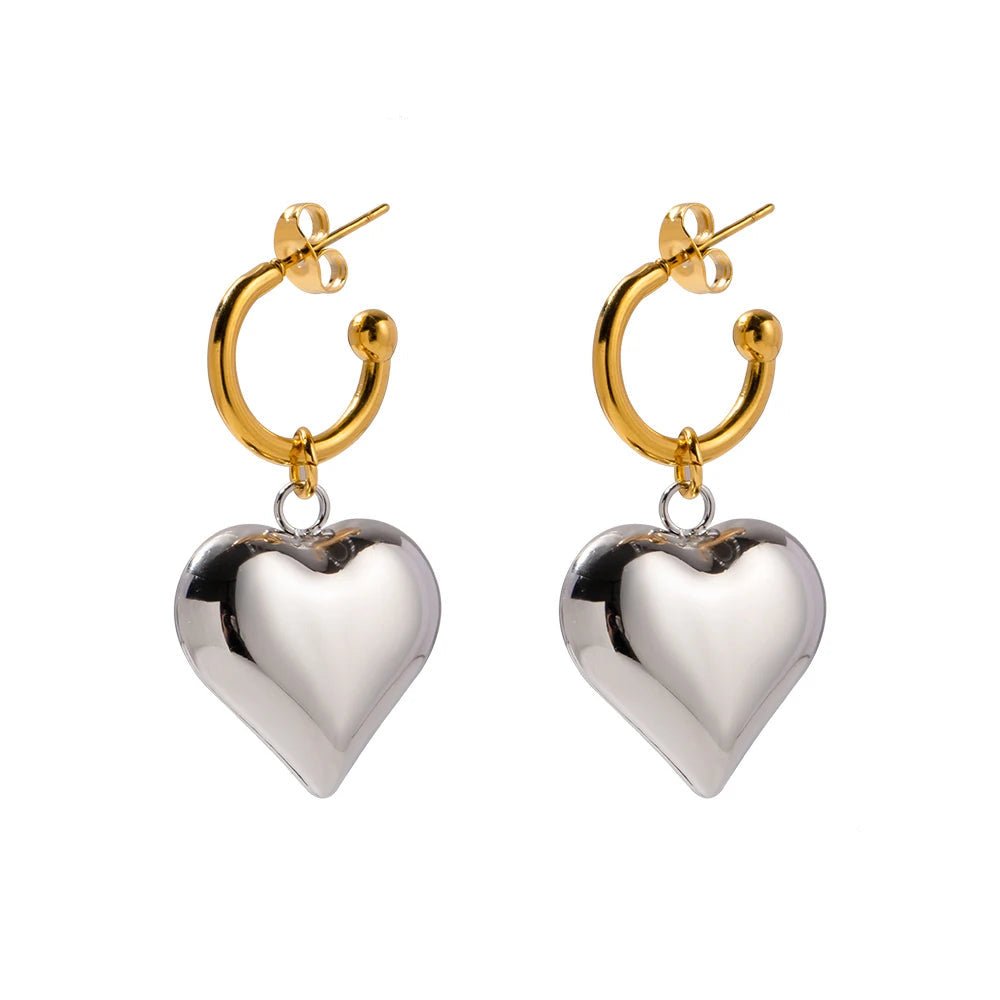 18k Dainty Heart Hoops Earrings — product detail