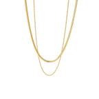18k Layered Herringbone & Rope Chain Necklace — product detail