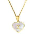 18k Pearl Heart Initial Letter Necklace — product detail