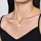 18k Pearl Heart Initial Letter Necklace — product detail