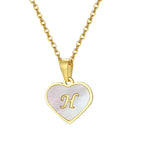18k Pearl Heart Initial Letter Necklace — product detail