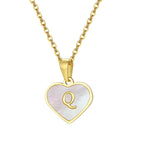 18k Pearl Heart Initial Letter Necklace — product detail
