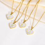 18k Pearl Heart Initial Letter Necklace — product detail
