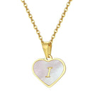 18k Pearl Heart Initial Letter Necklace — product detail