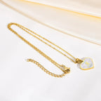 18k Pearl Heart Initial Letter Necklace — product detail