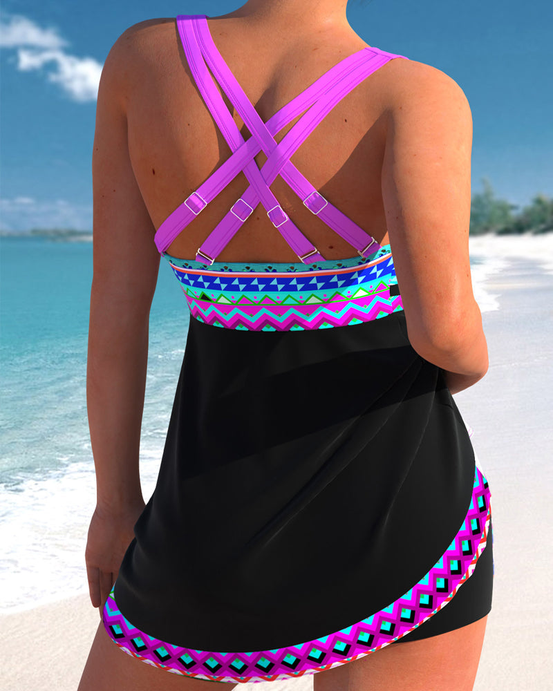 Eliza | Swimsuit with Lacing and Striped Pattern