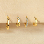 8pc Classic Huggie Hoop Earrings Set — product detail