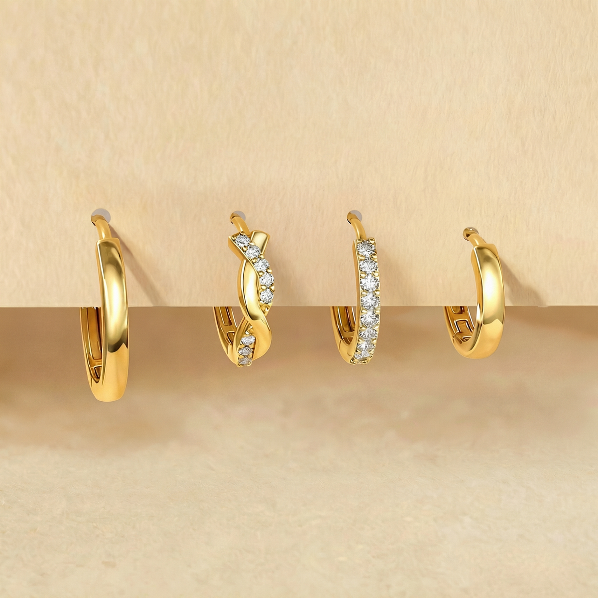 8pc Classic Huggie Hoop Earrings Set — product detail