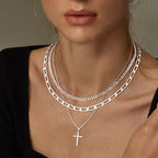 3pc 14k Layered Cross Necklace Stack — product detail