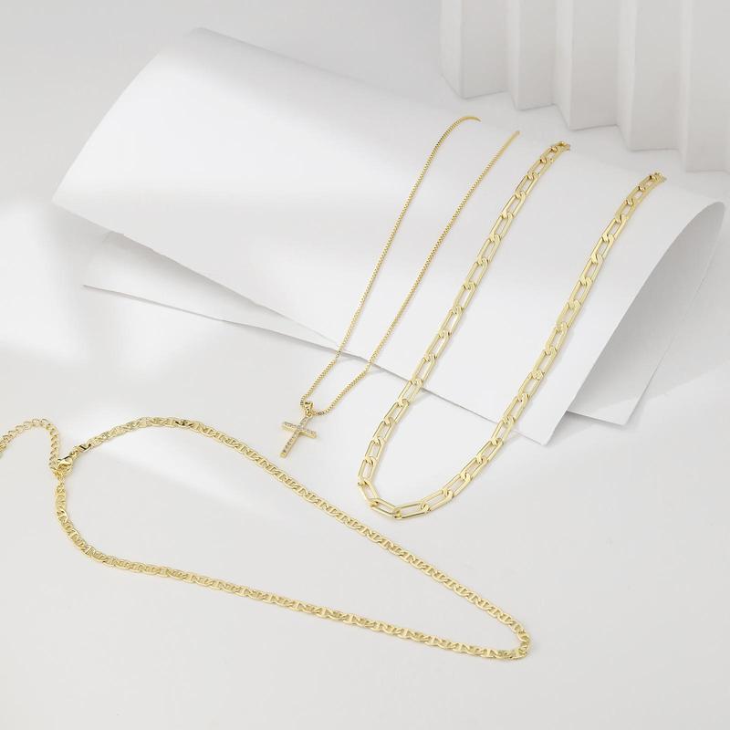 3pc 14k Layered Cross Necklace Stack — product detail