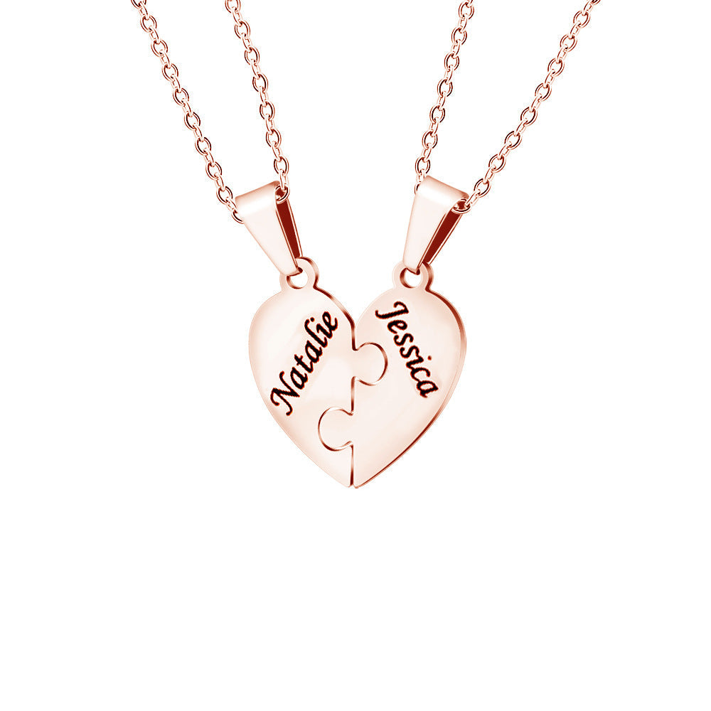 Personalised Family Heart Puzzle Necklace — product detail