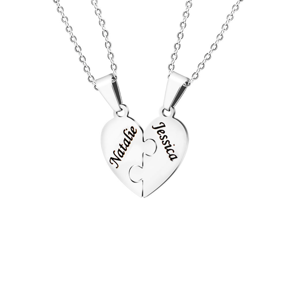 Personalised Family Heart Puzzle Necklace — product detail
