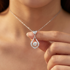 S925 Heart Sparkling Teardrop Necklace — product detail