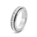 Simulated Sparkling Accented Rotating Anxiety Relief Ring — product detail