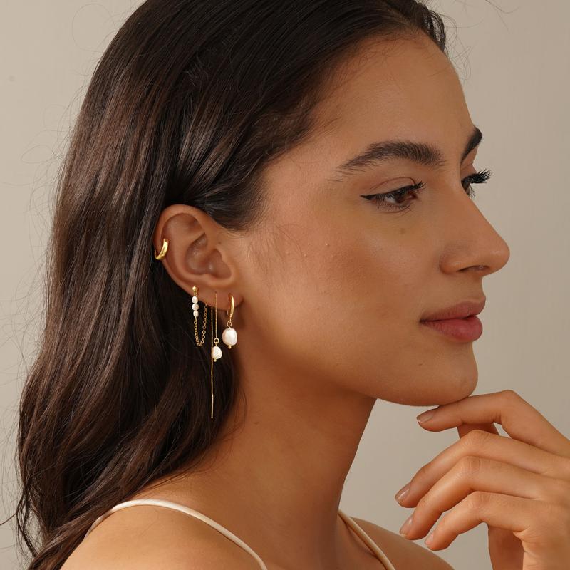 4 Pair Pearl Accented Earrings Set — product detail