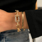 2pc Statement Chain Lock & Herringbone Bracelet — product detail