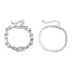 2pc Statement Chain Lock & Herringbone Bracelet — product detail