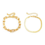 2pc Statement Chain Lock & Herringbone Bracelet — product detail